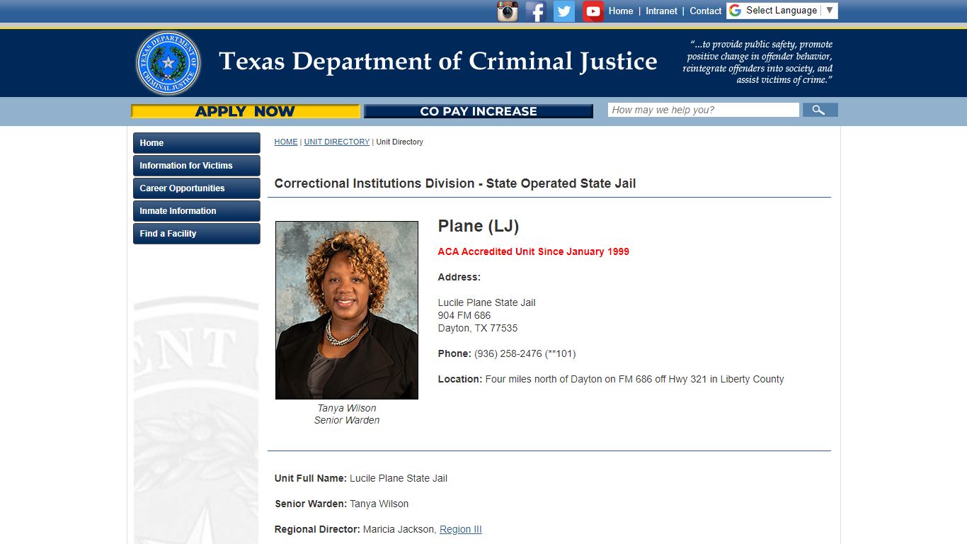 Plane (LJ) - Texas Department of Criminal Justice